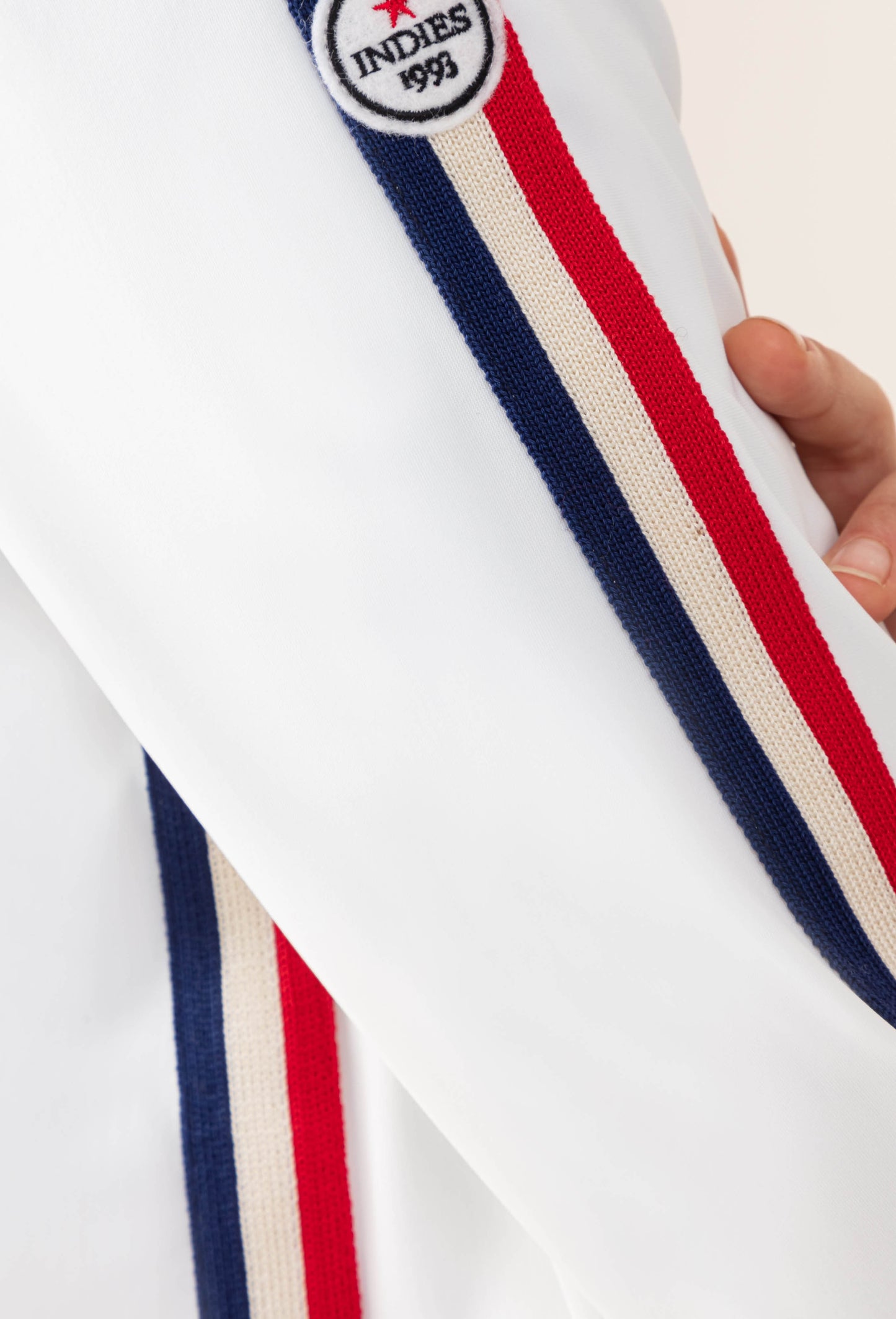 Serena navy blue technical jersey jacket