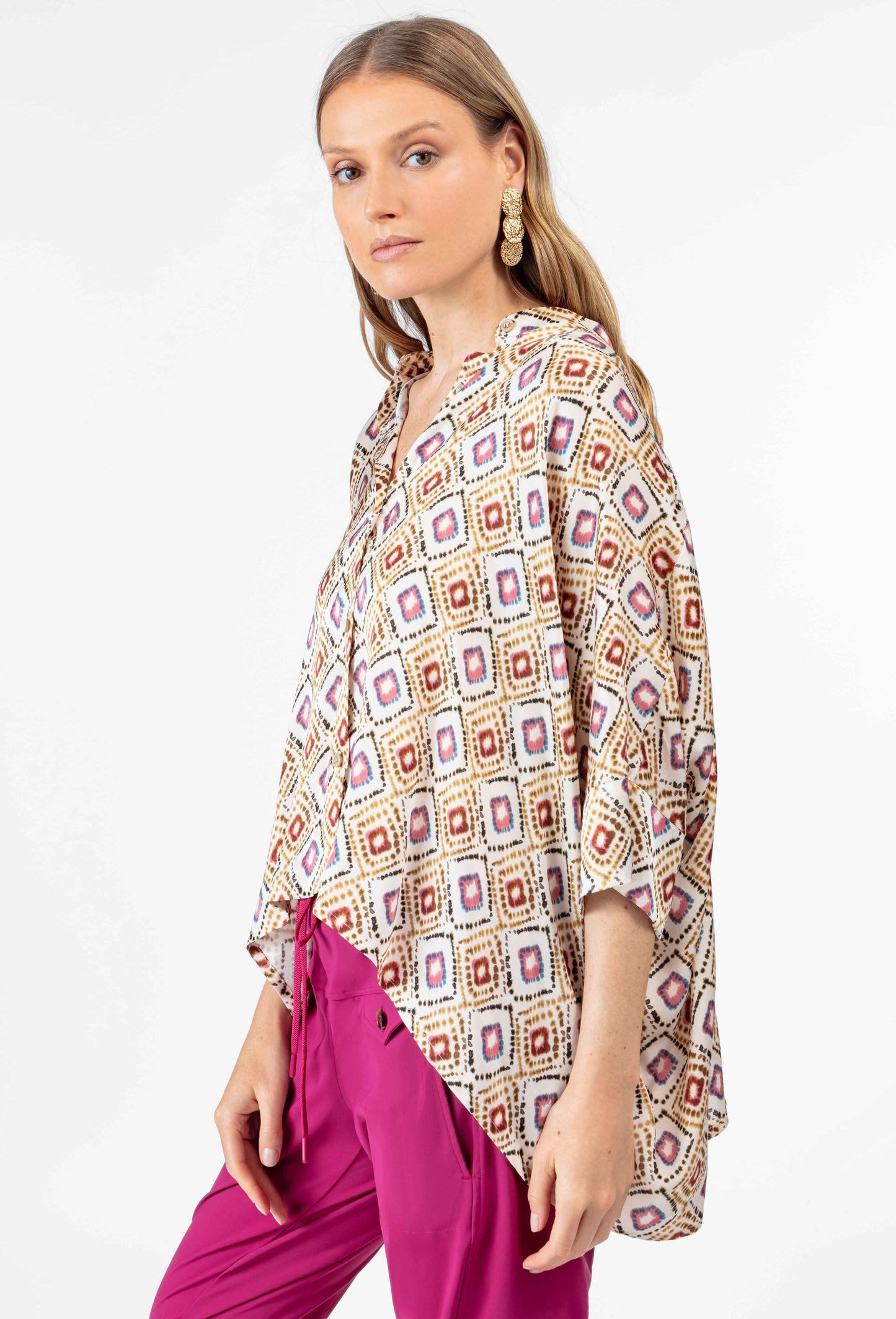 Chemise cubique Elynie en satin 3