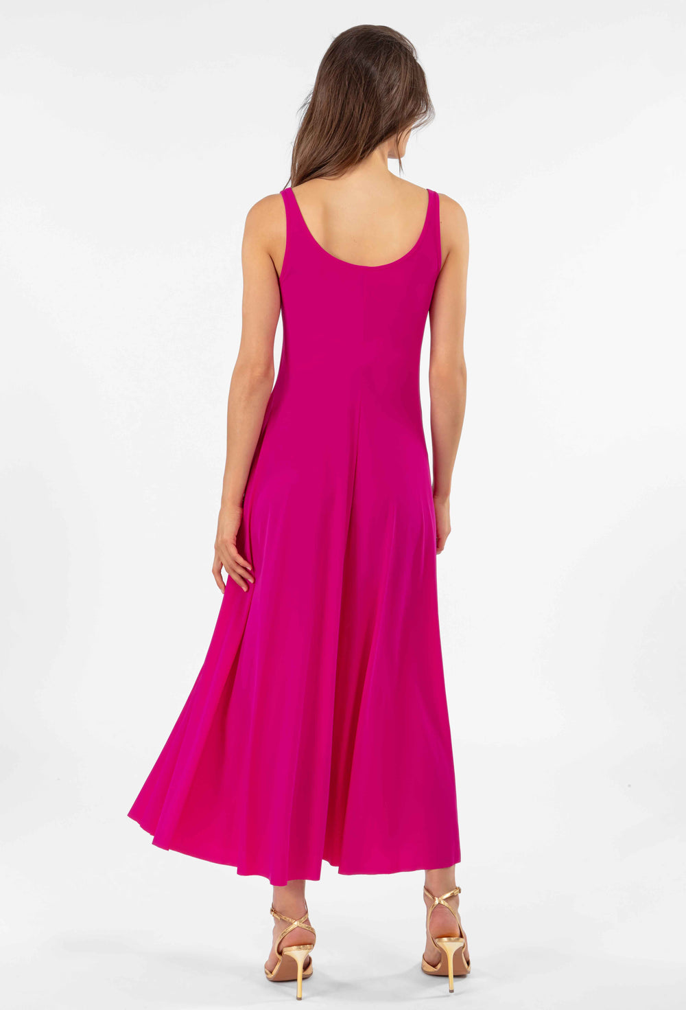 Robe longue Lara en jersey technique fuchsia 3