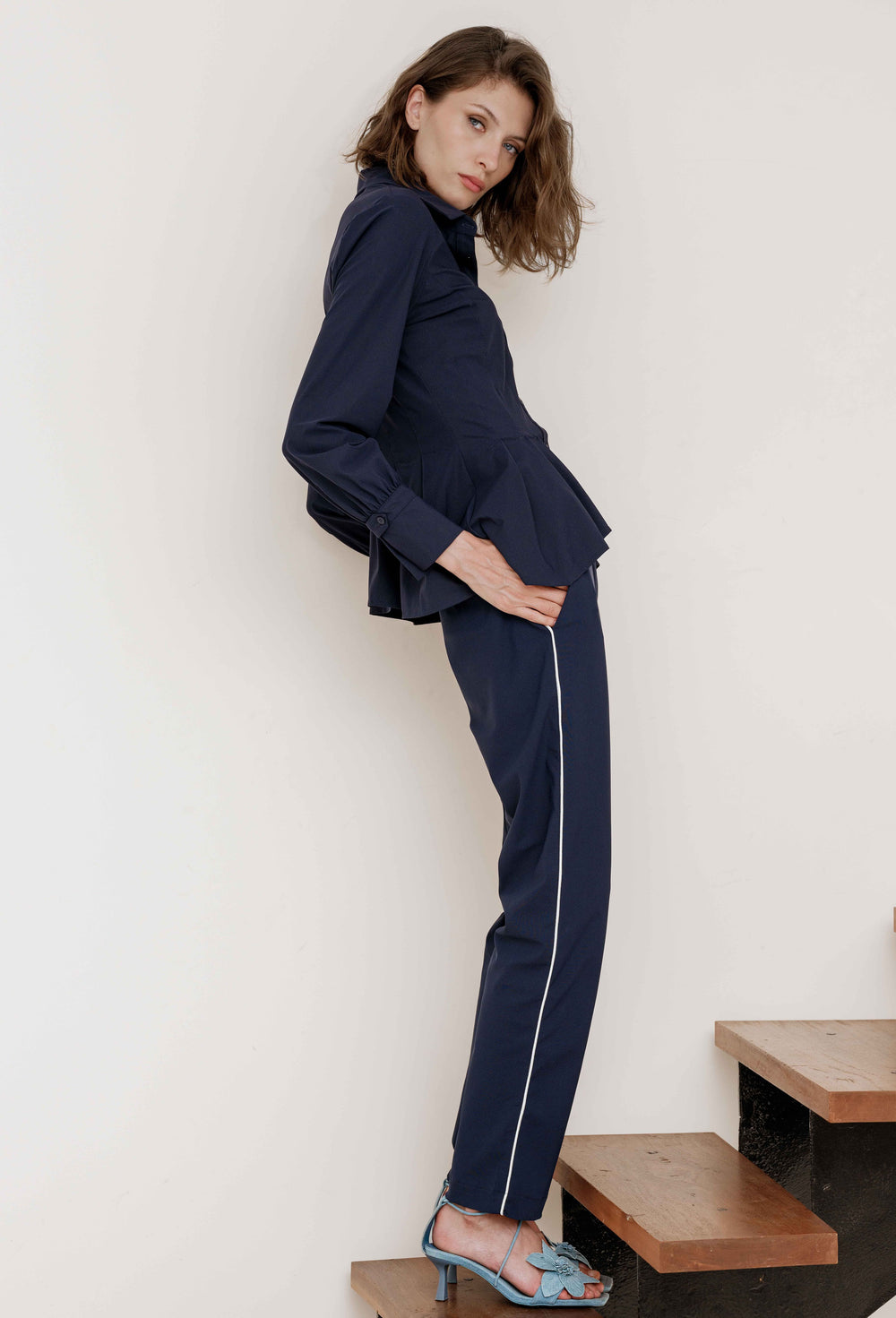 Pantalon Joel en jersey technique marine 1