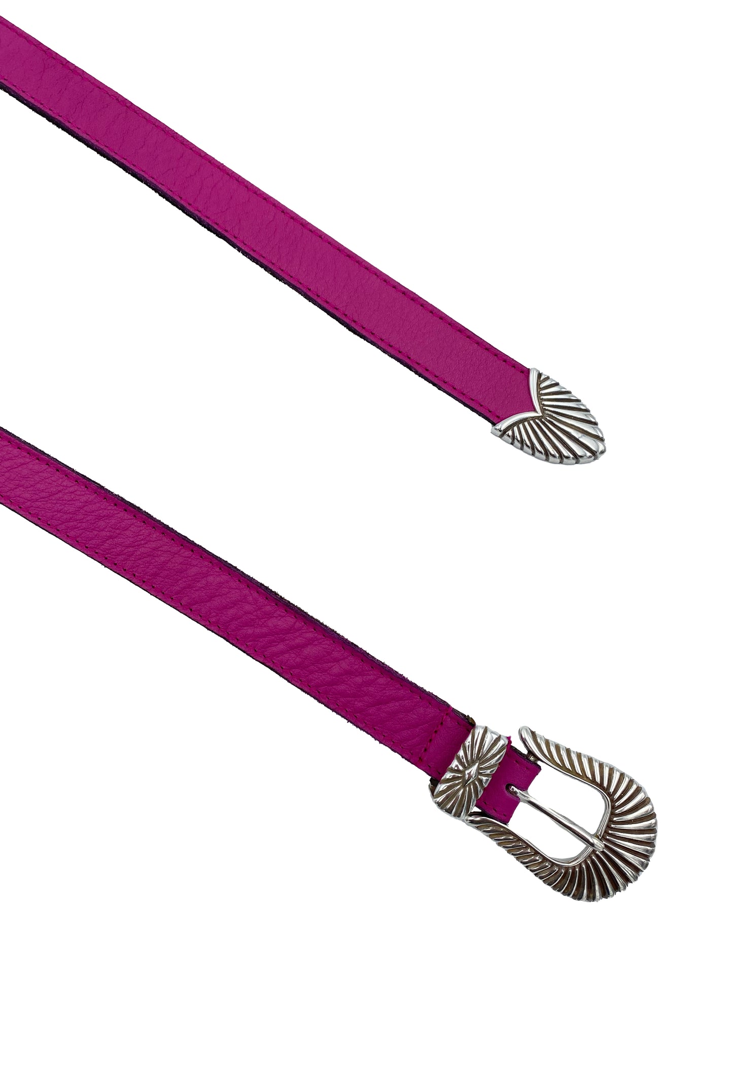 Ceinture Cheyenne en cuir fuchsia 1