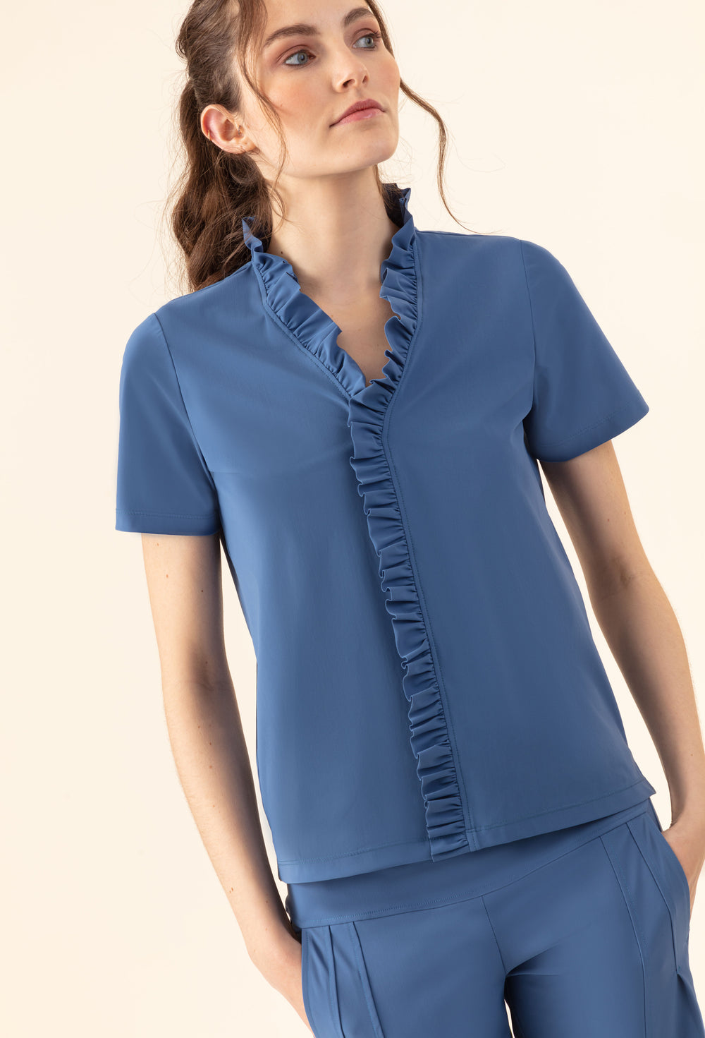 Tee-Shirt Bonheur en jersey technique bleu 1