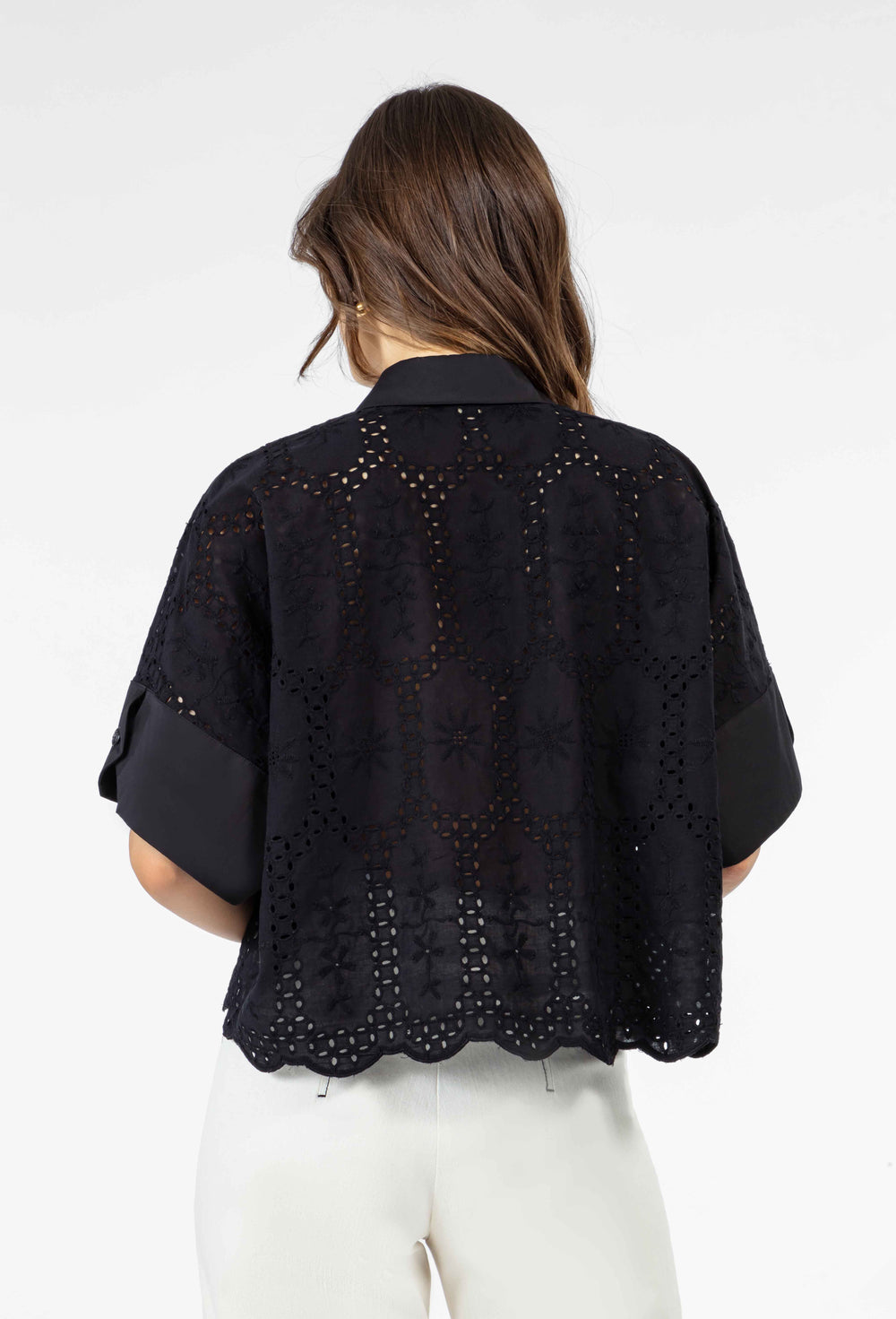 Chemise courte Paige noire 4