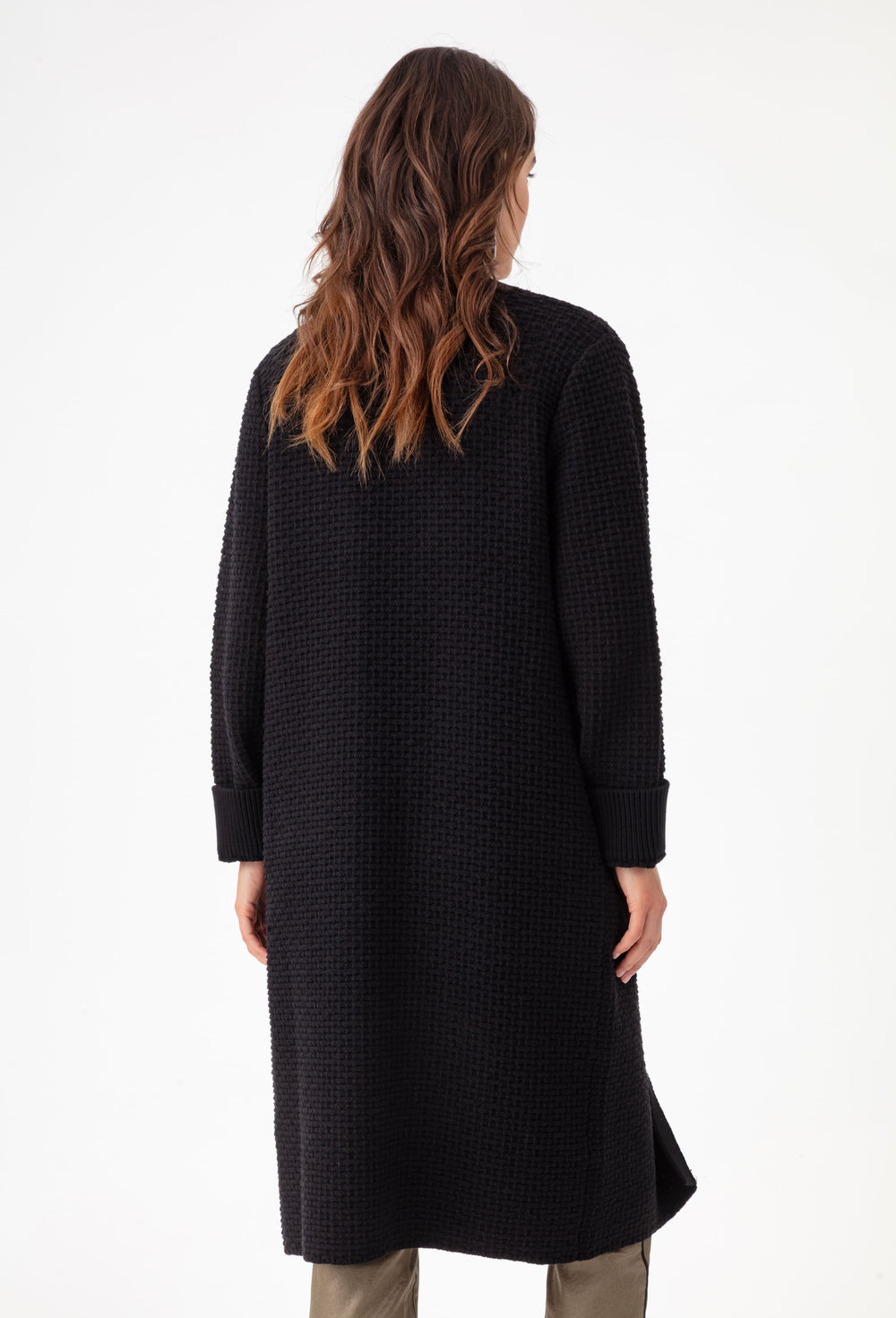 Gilet long Valeriane noir en maille 2
