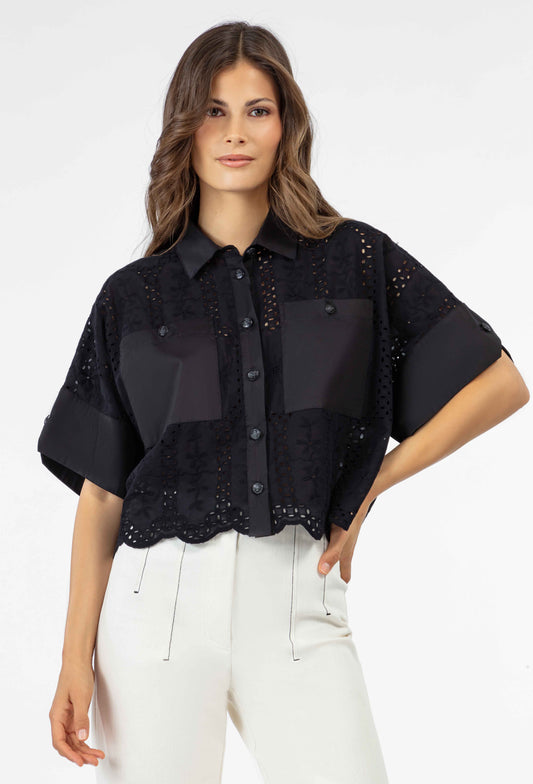 Chemise courte Paige noire 1