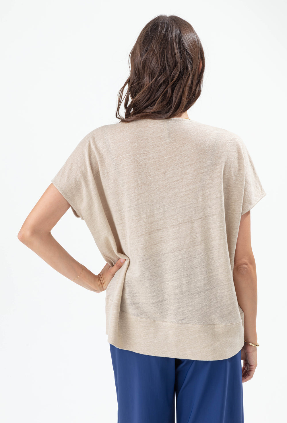 Tee-shirt Trésor beige 100% lin 4