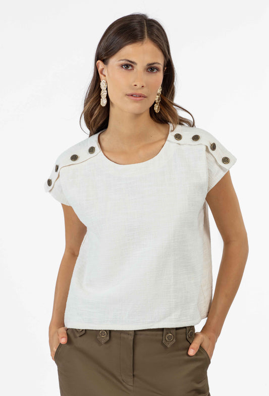 Top Reese en coton écru 1