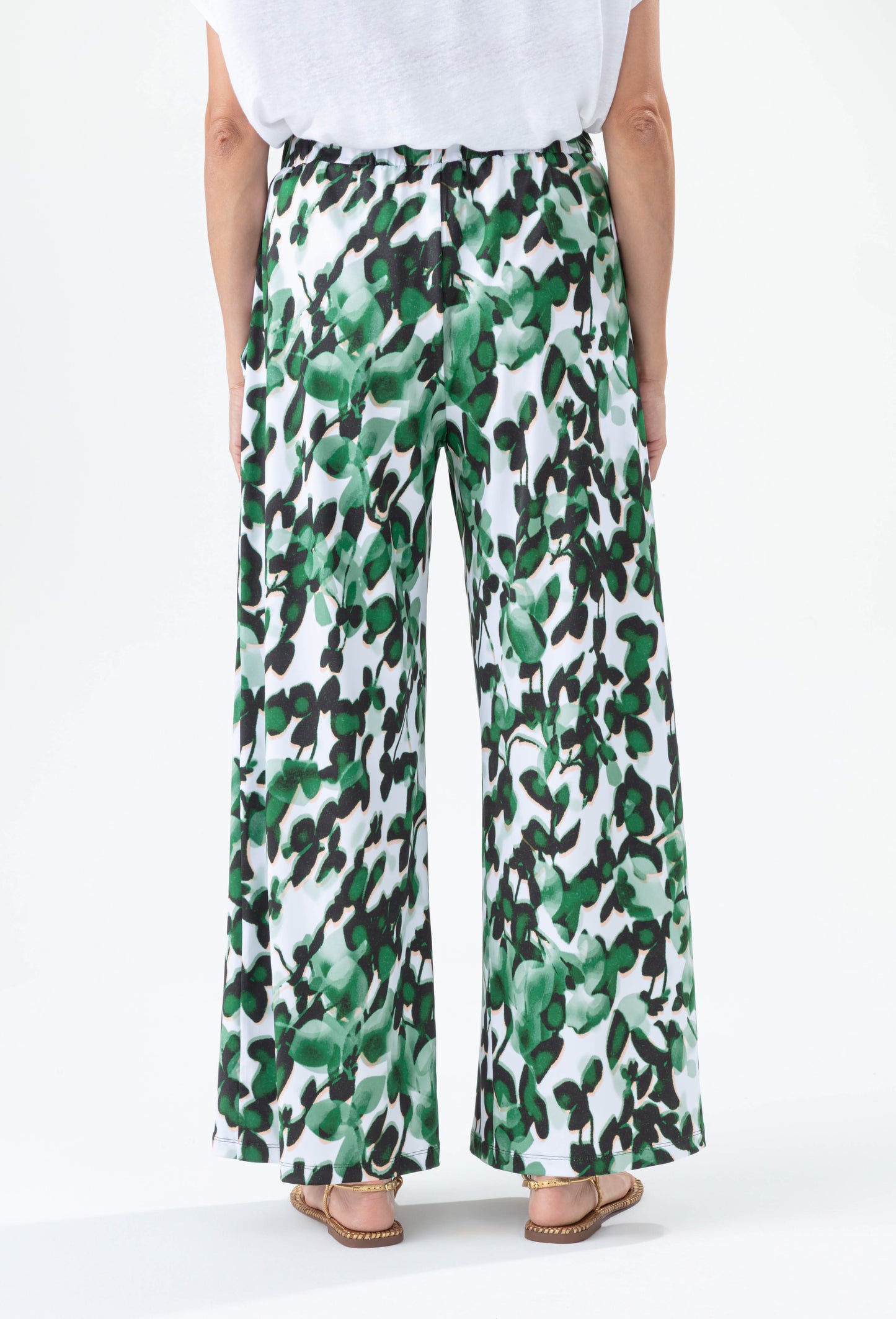 Pantalon large Fougère imprimé herba fresca en jersey technique 3