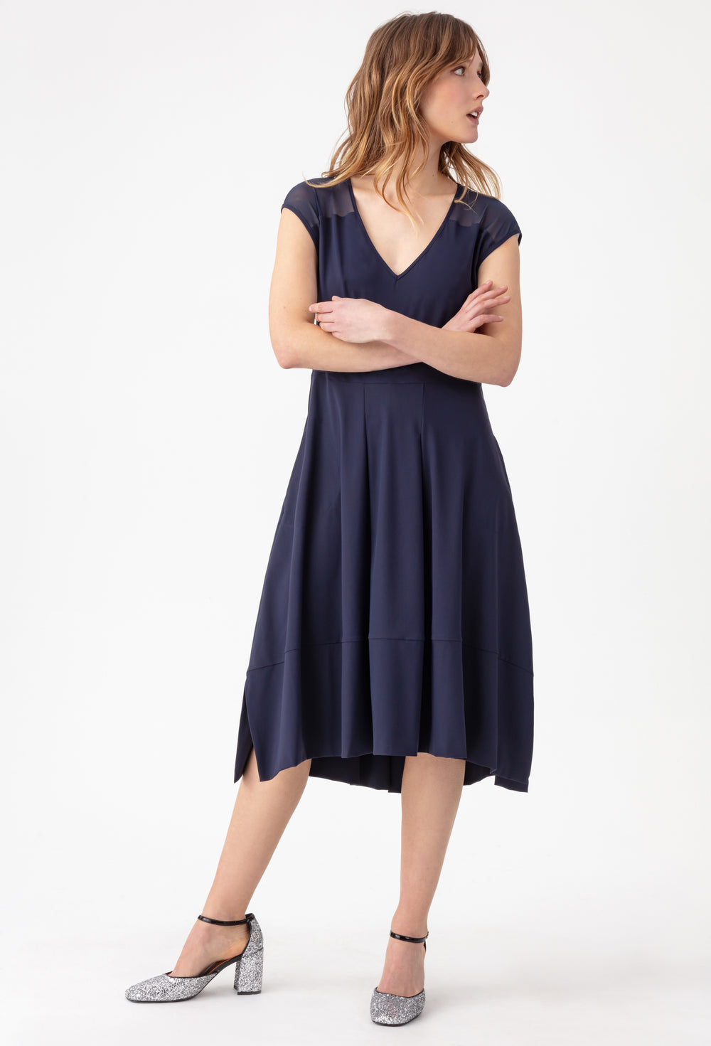 Robe Kida en jersey technique bleu marine 3