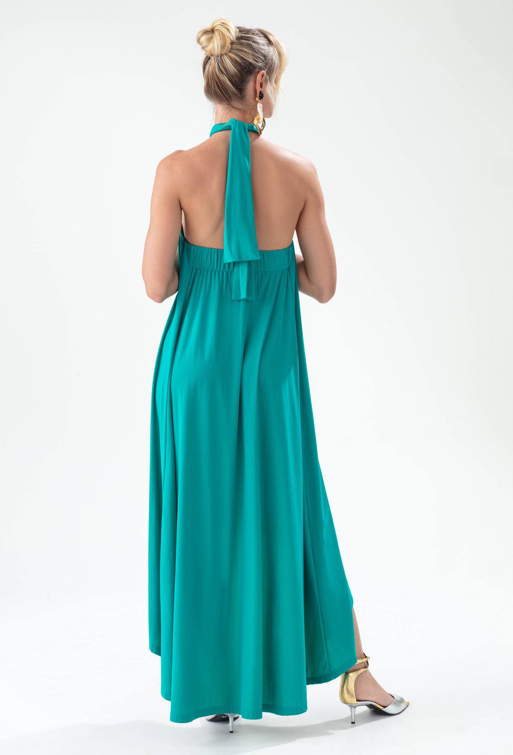 Robe Kiwi turquoise en jersey technique 3