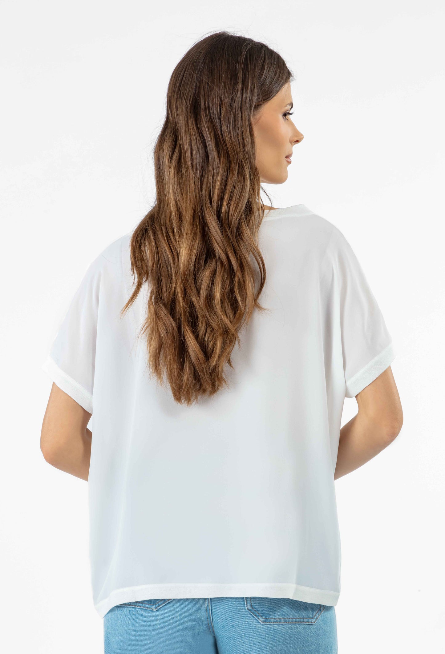 T-shirt col V Taina blanc 3