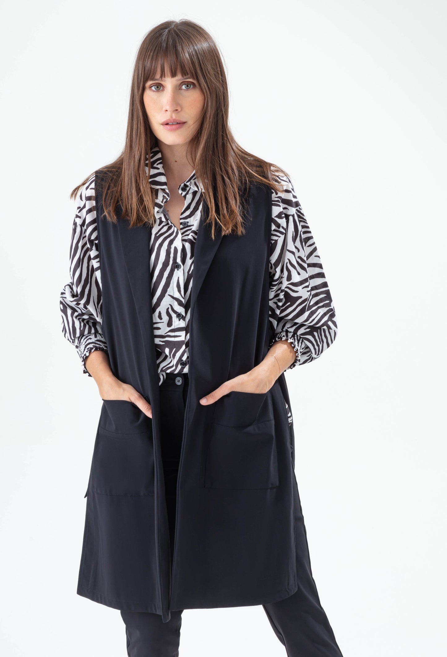 Veste sans manches Hasna noire 1