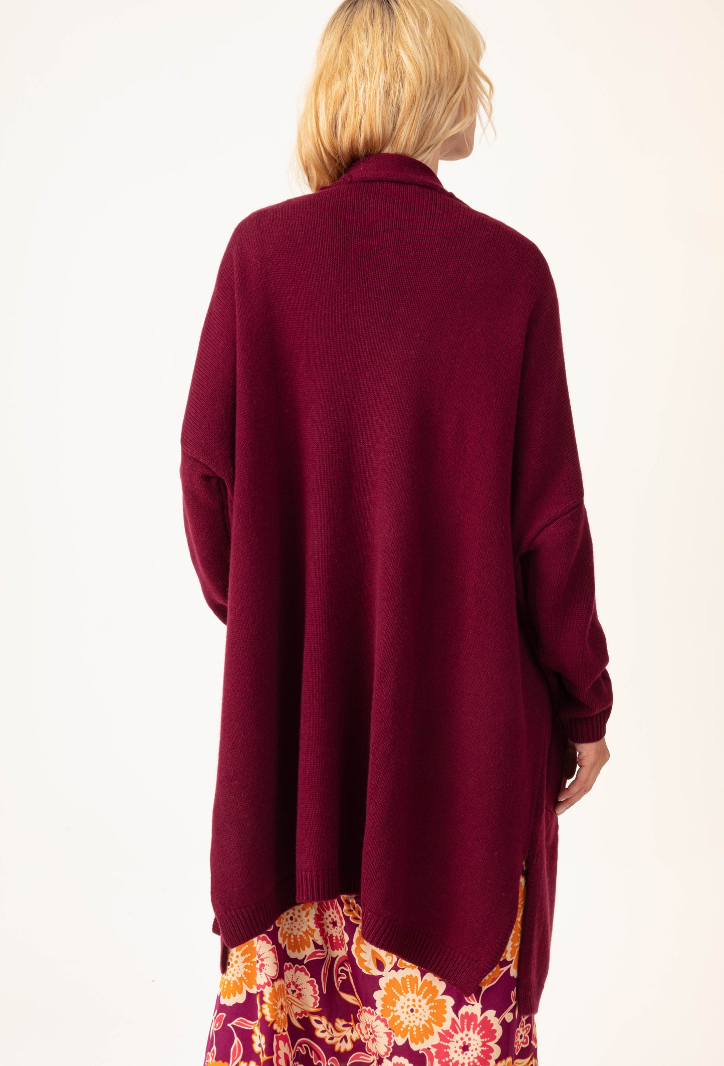 Gilet Amira en laine prune 2