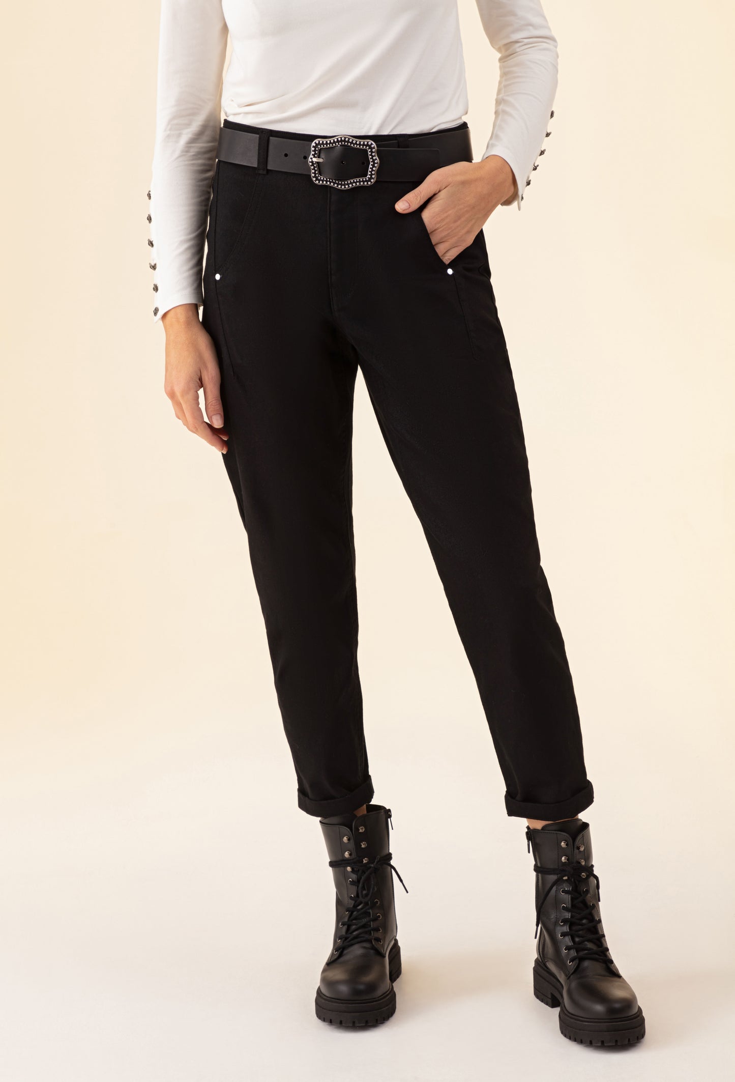 Jean Paule noir coupe droite en coton 2