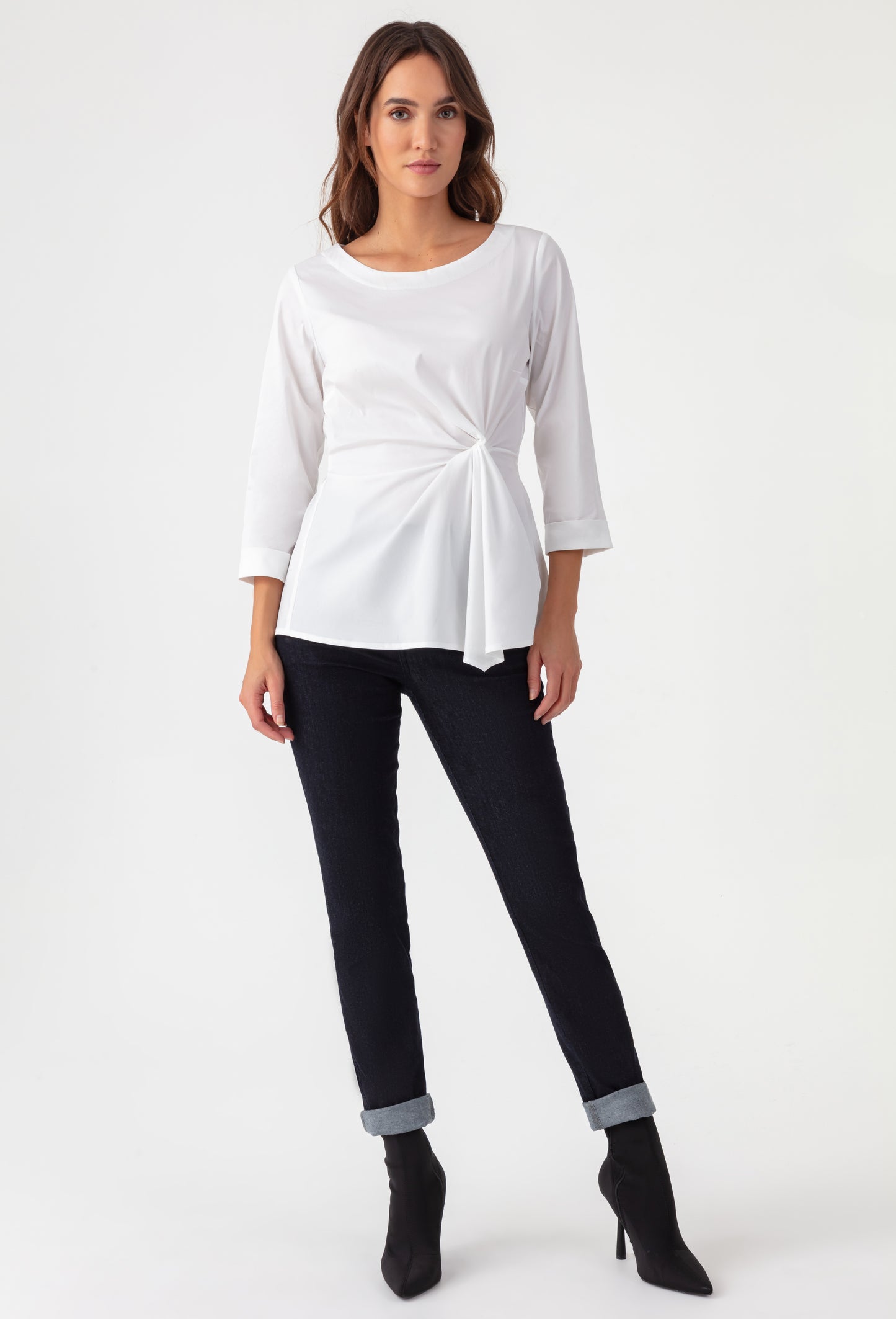 Top Marylin blanc en popeline 5
