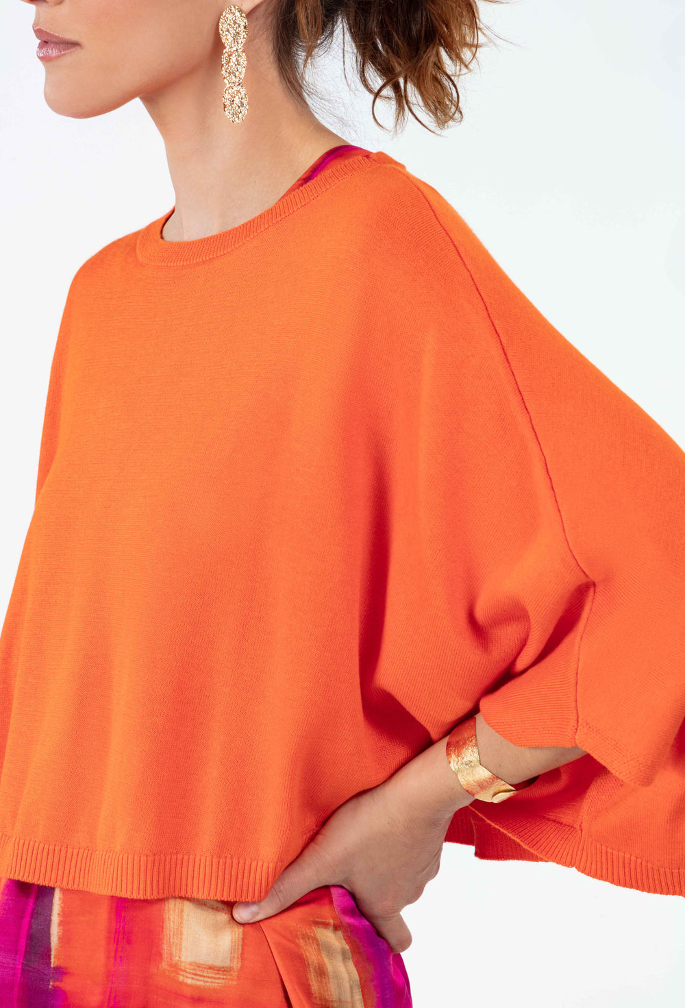 Pull oversize Flora orange 2