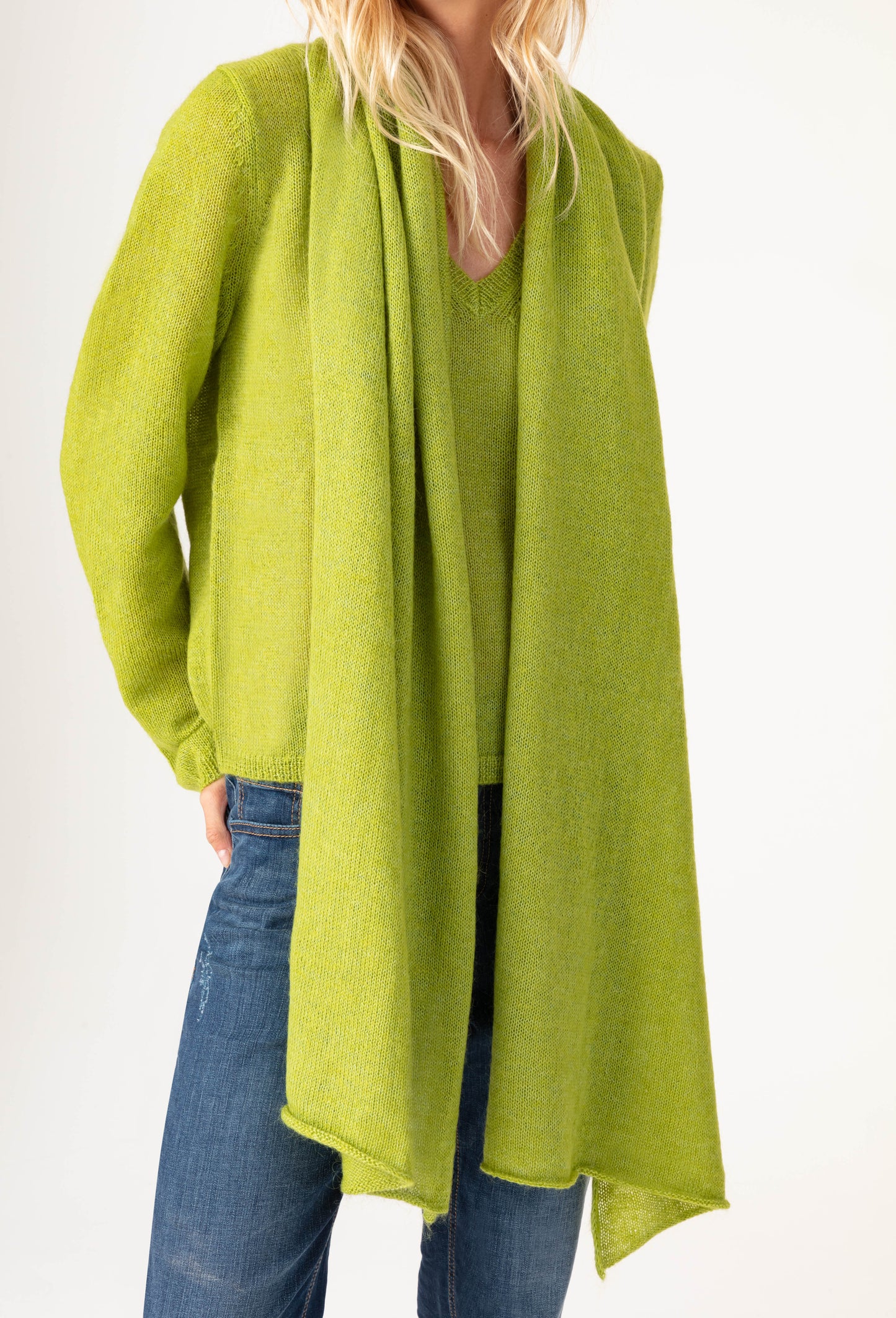 Echarpe Lisam anis en mohair 2