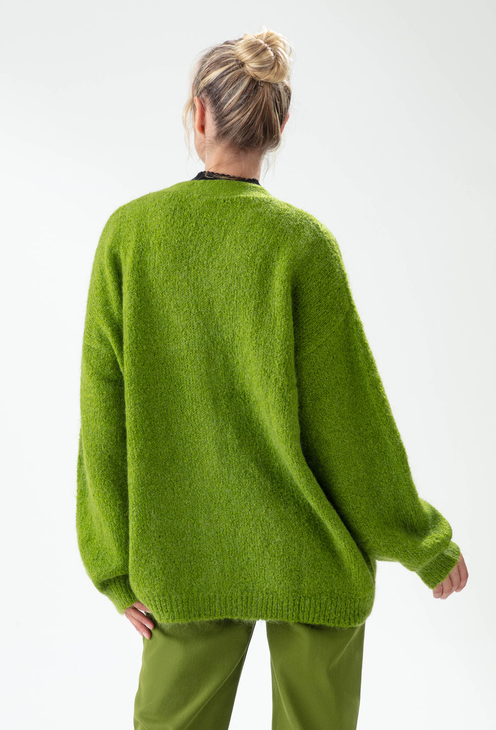 Gilet Victoria vert en mohair 3