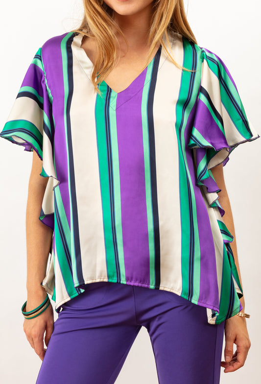 Top Gipsy imprimé rayé 1