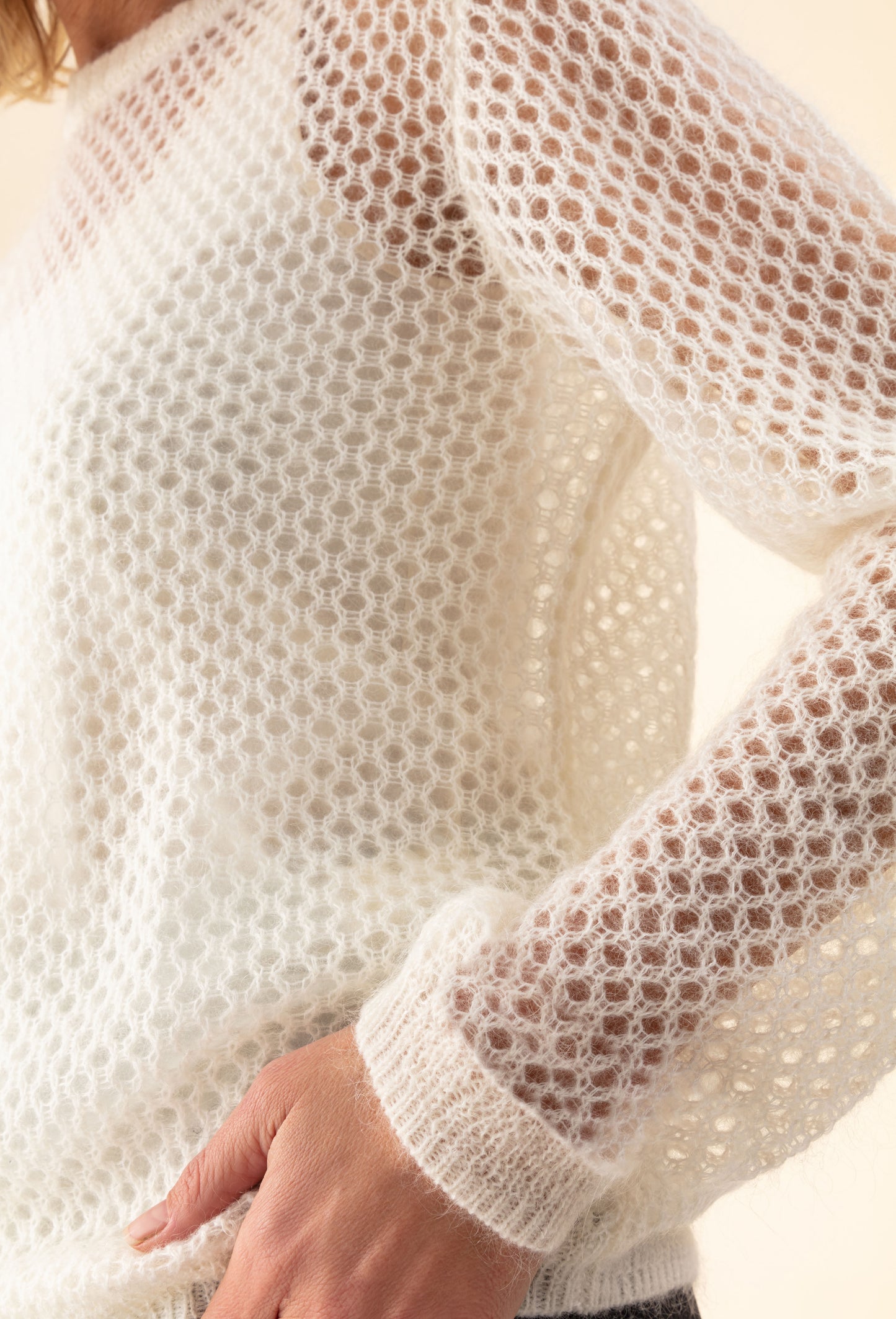 Pull ajouré Meryl blanc 3