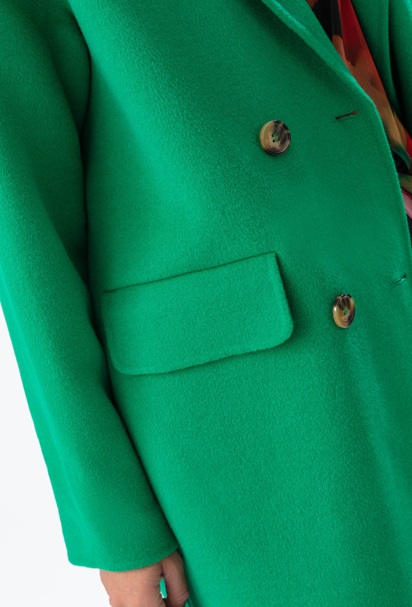 Manteau double face Amalia vert 100% laine 4