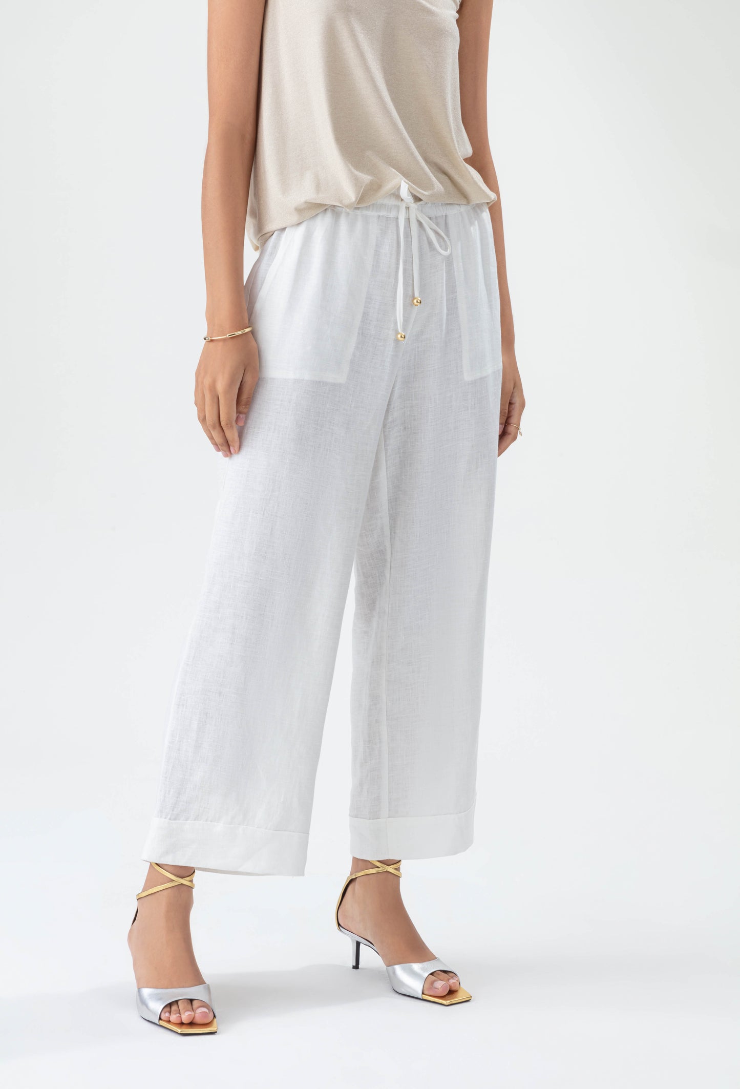 Pantalon en lin Jaipur écru 1