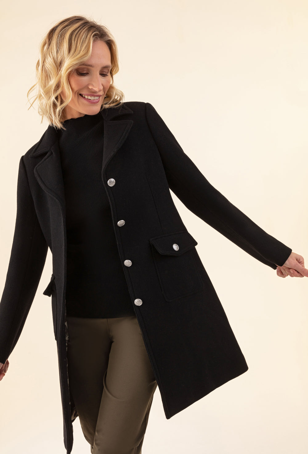 Manteau Heater noir en laine 4