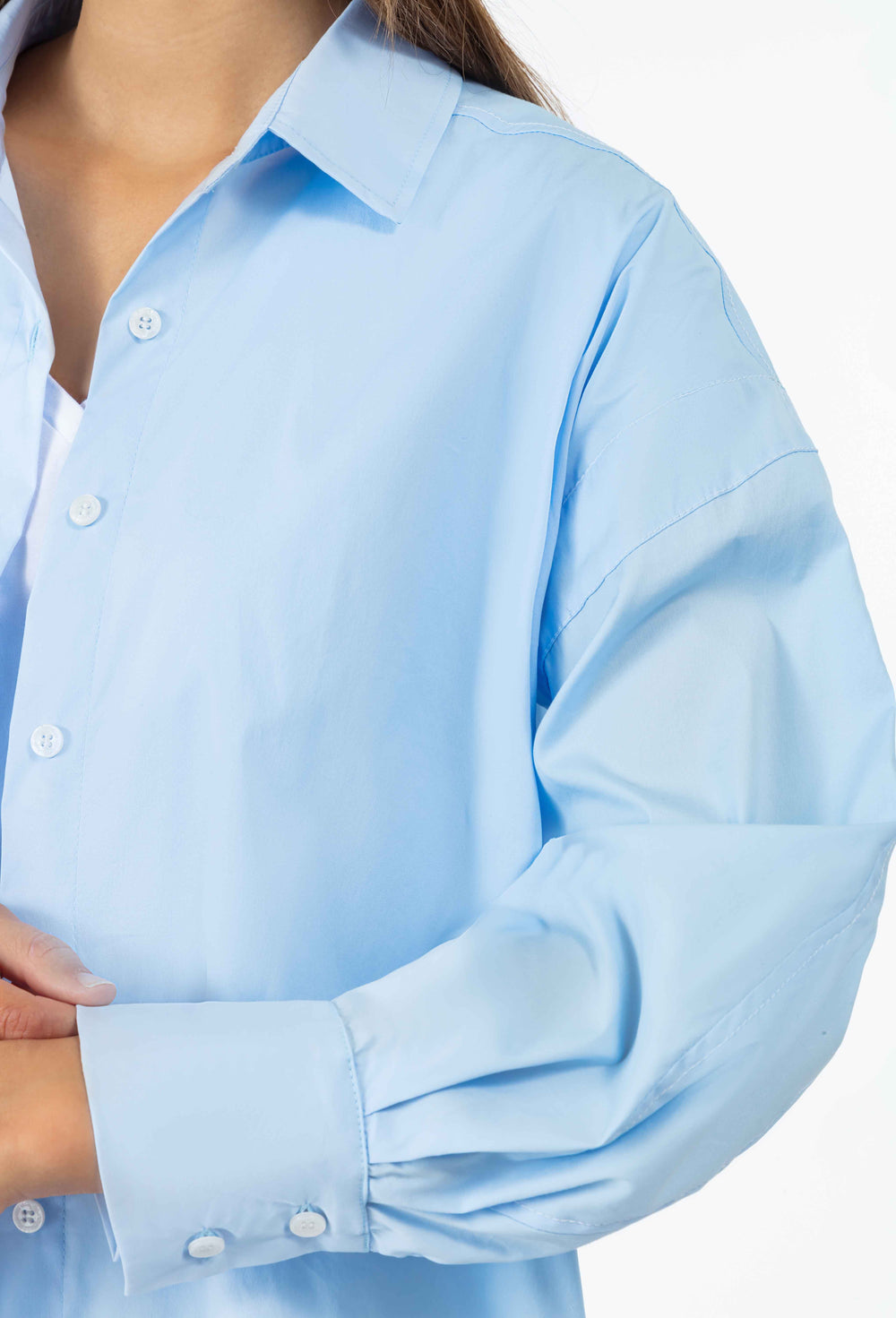 Chemise oversize Charlie en coton bleu 2