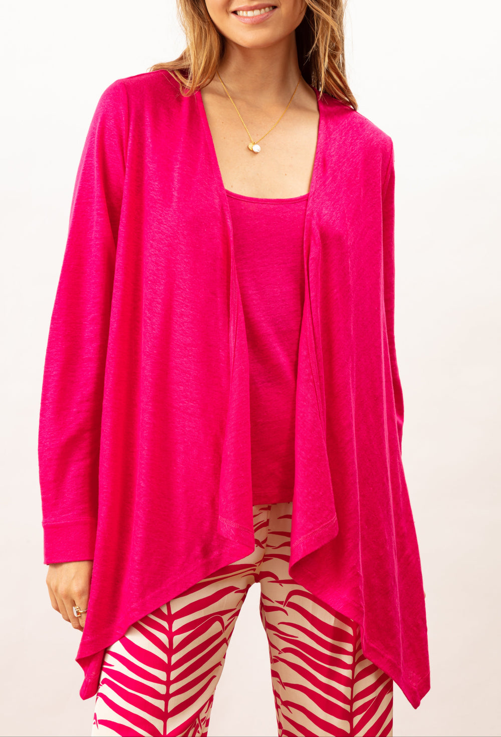 Gilet Rita fuchsia 100% lin 1