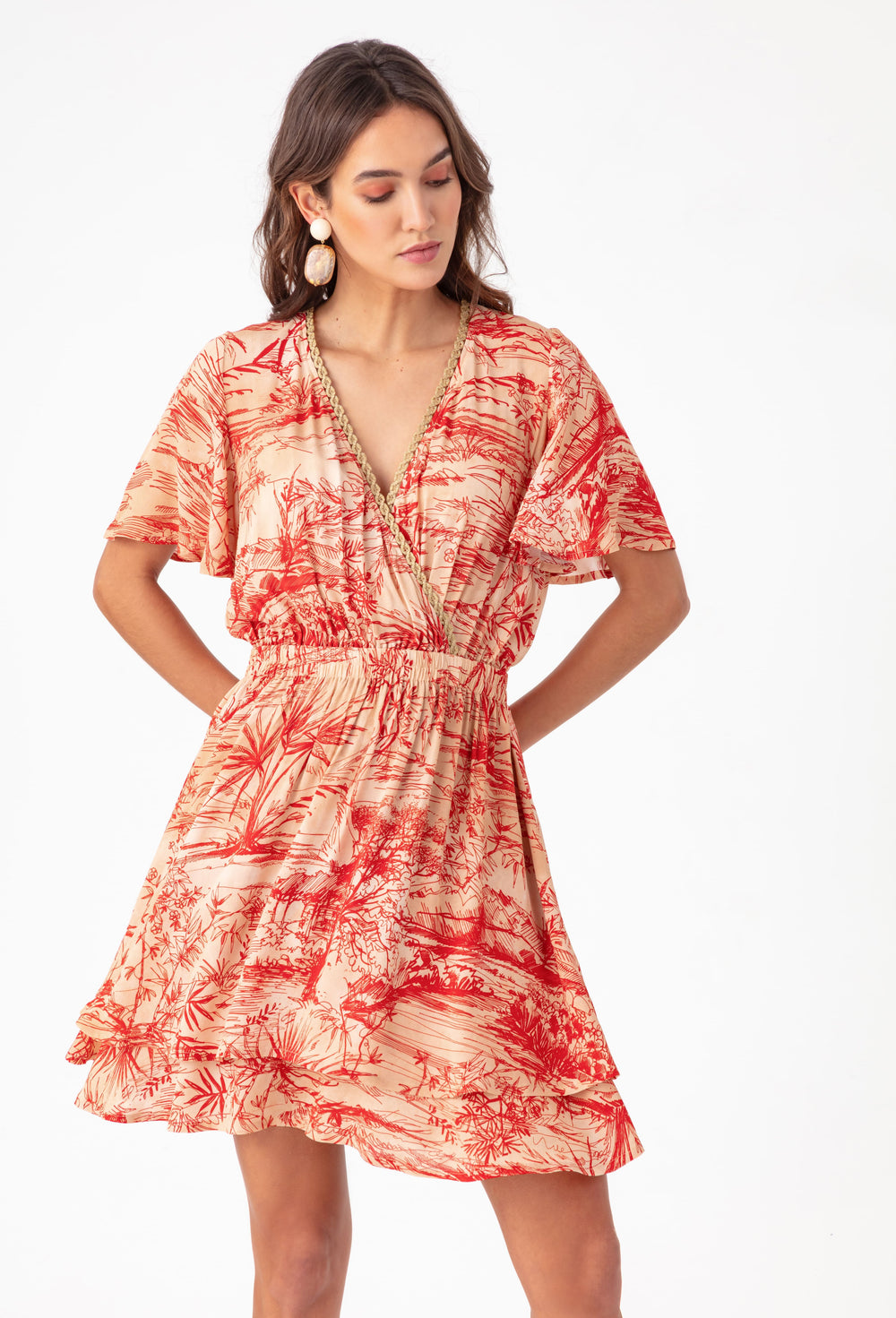 Robe courte Jade à imprimé 1