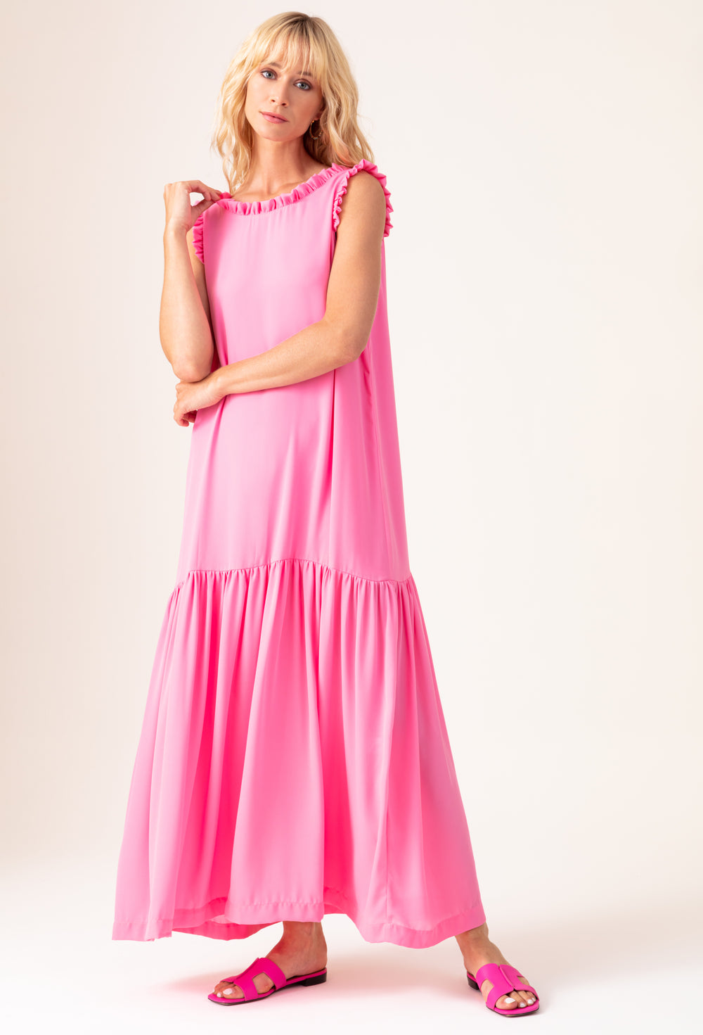 Robe longue Aneta rose 2