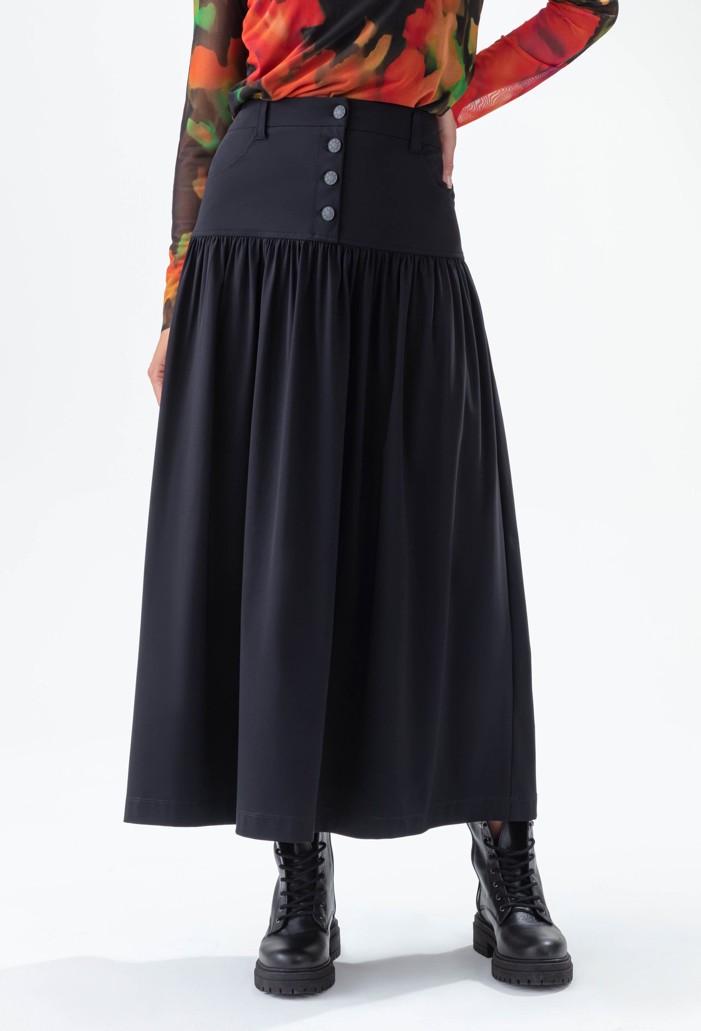 Jupe longue Ange noire en jersey technique 3