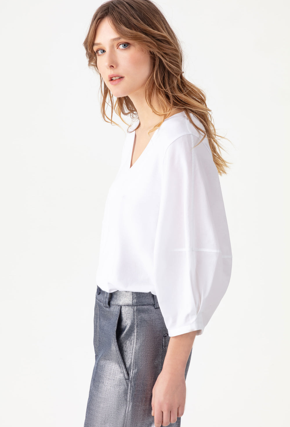 Tee-shirt blanc manches 3/4 Nami 4