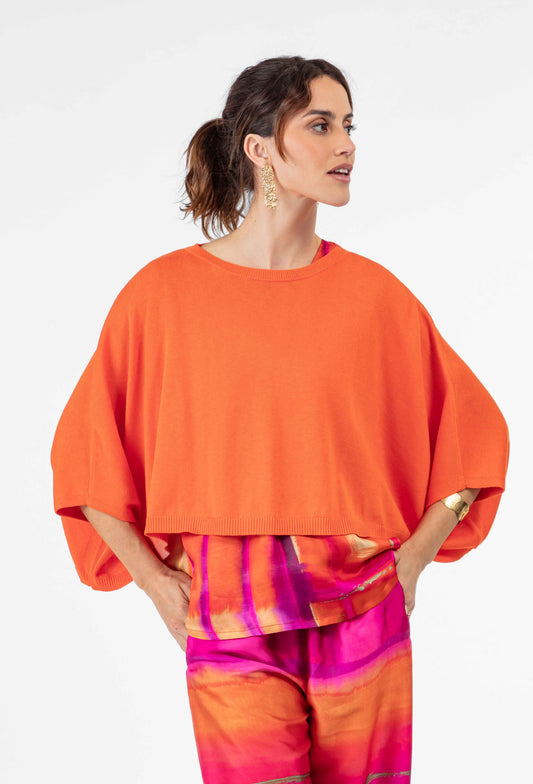 Pull oversize Flora orange 1