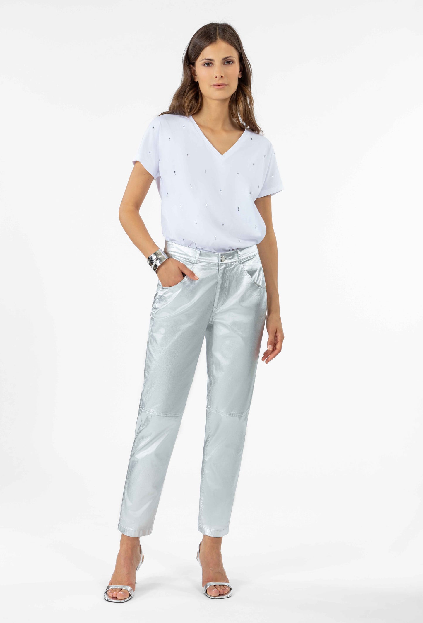 T-shirt Vickie blanc avec strass 4