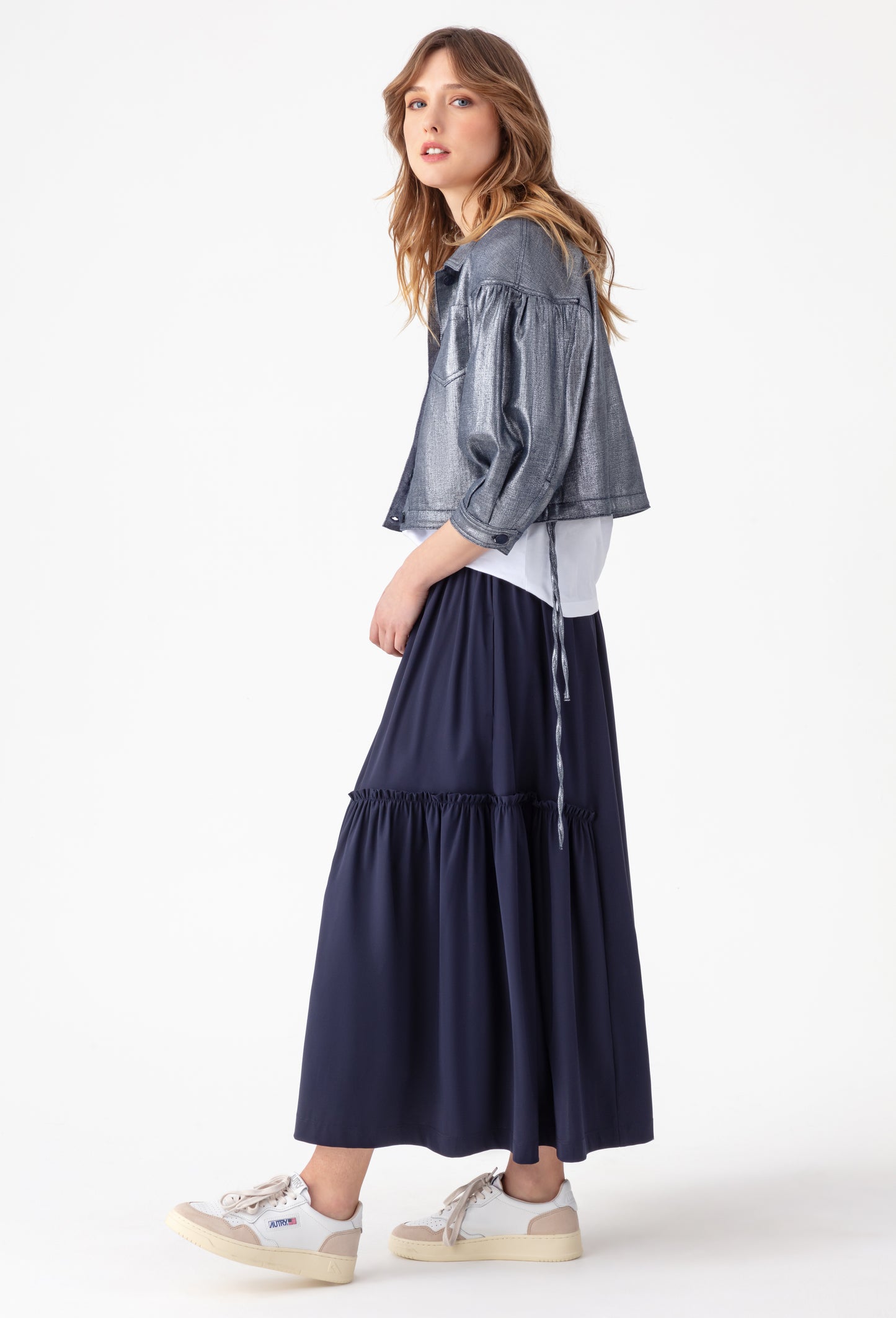 Blouson lamé argent Selene 6