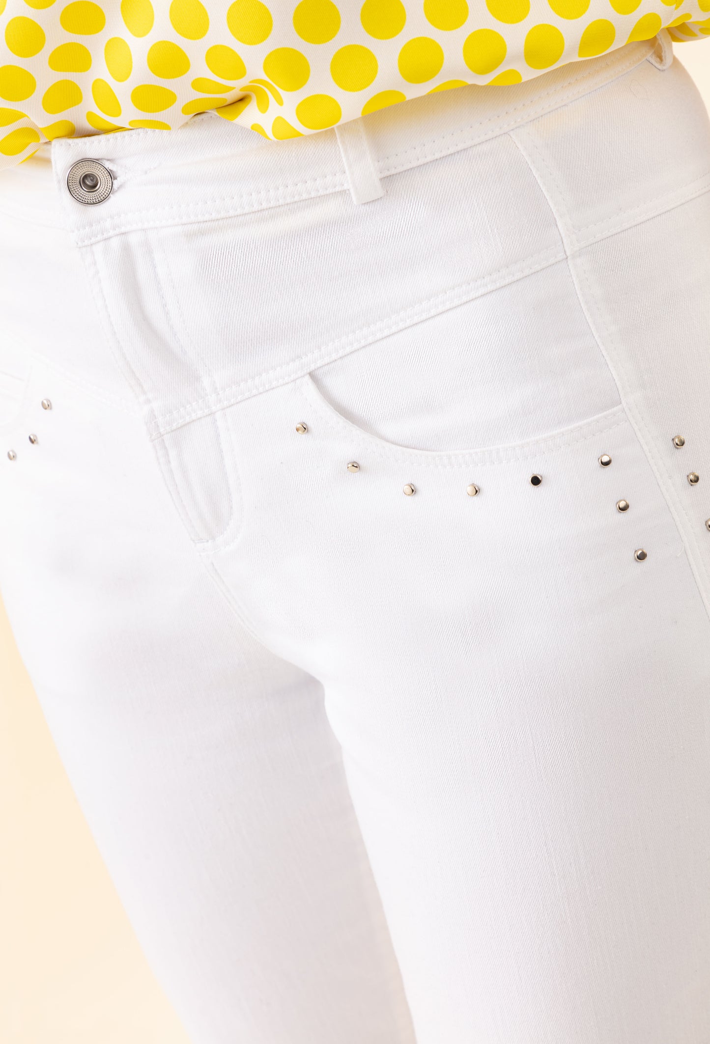 Jean Trefle en coton blanc 4