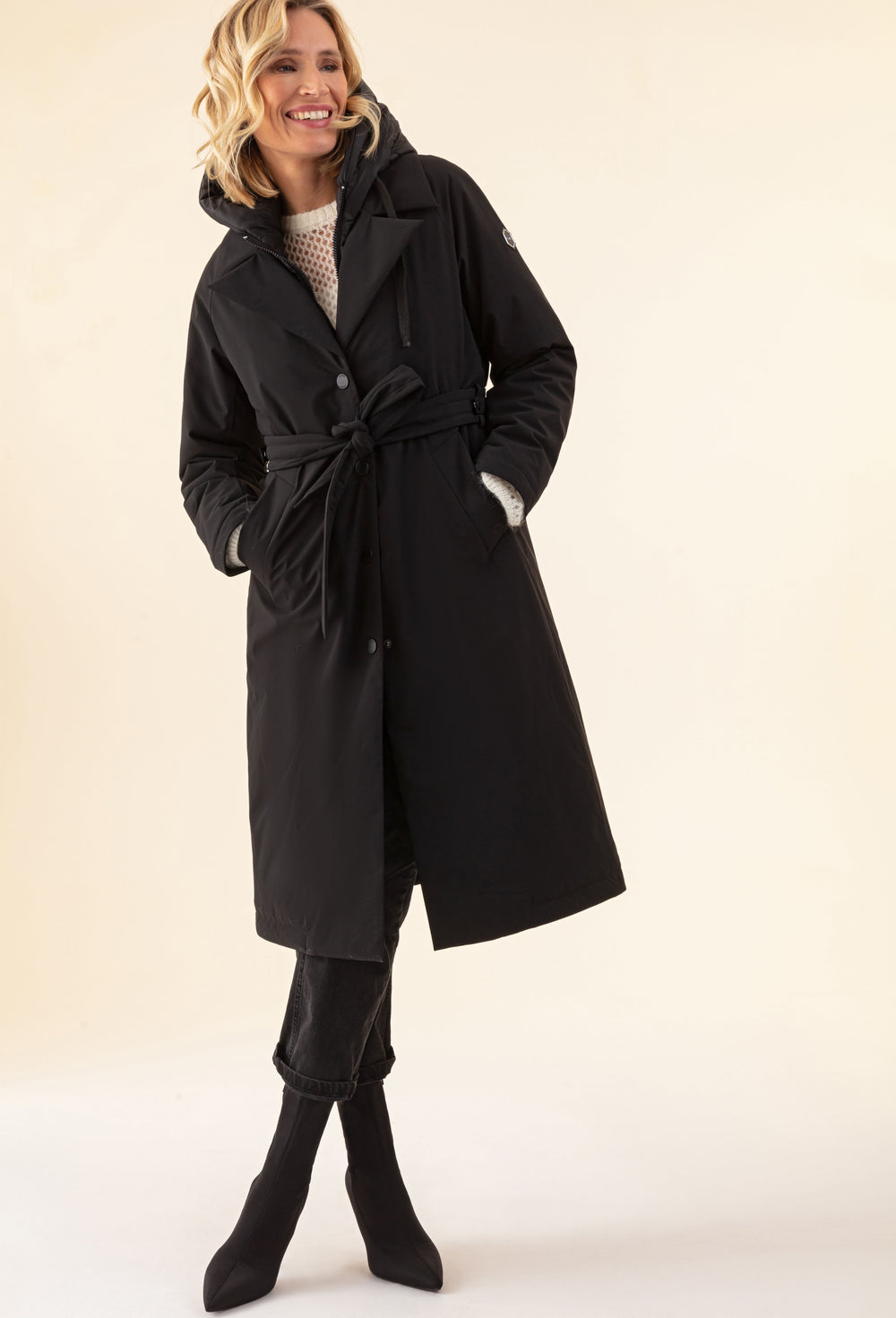 Manteau long style parka Vilma noir 1