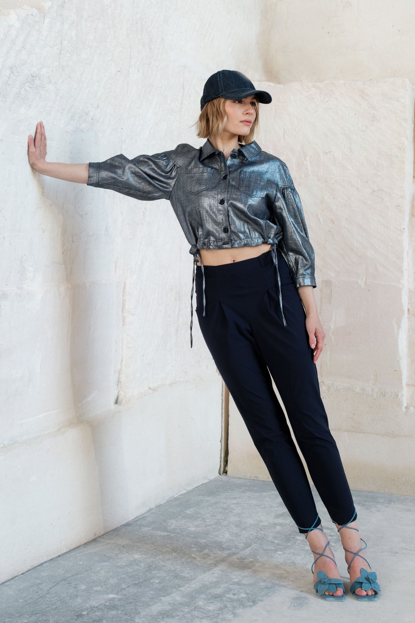 Blouson lamé argent Selene 5