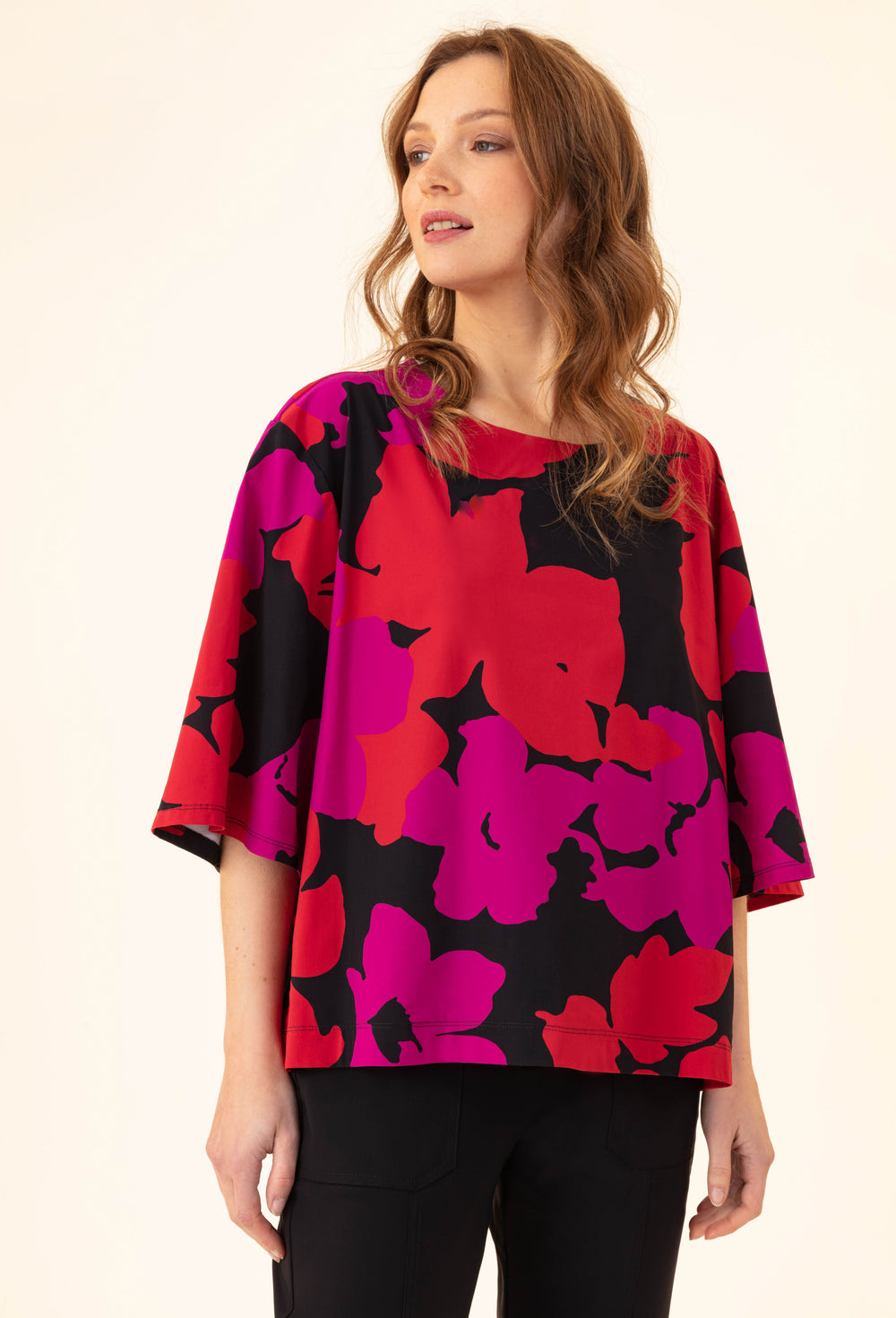 Top Harper en jersey technique imprimé fleuri 1