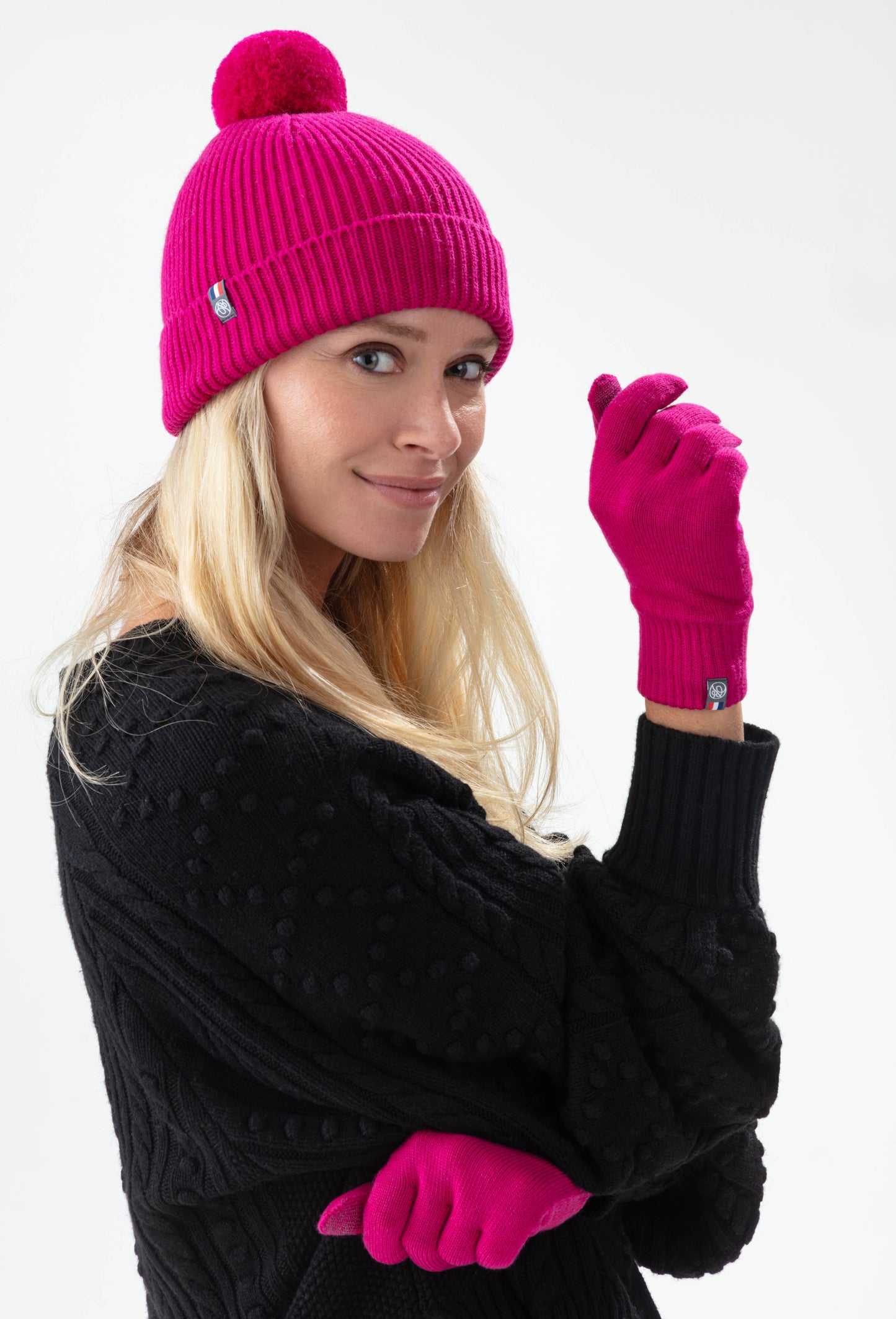 Bonnet Perrine rose fuschia 100% laine 4