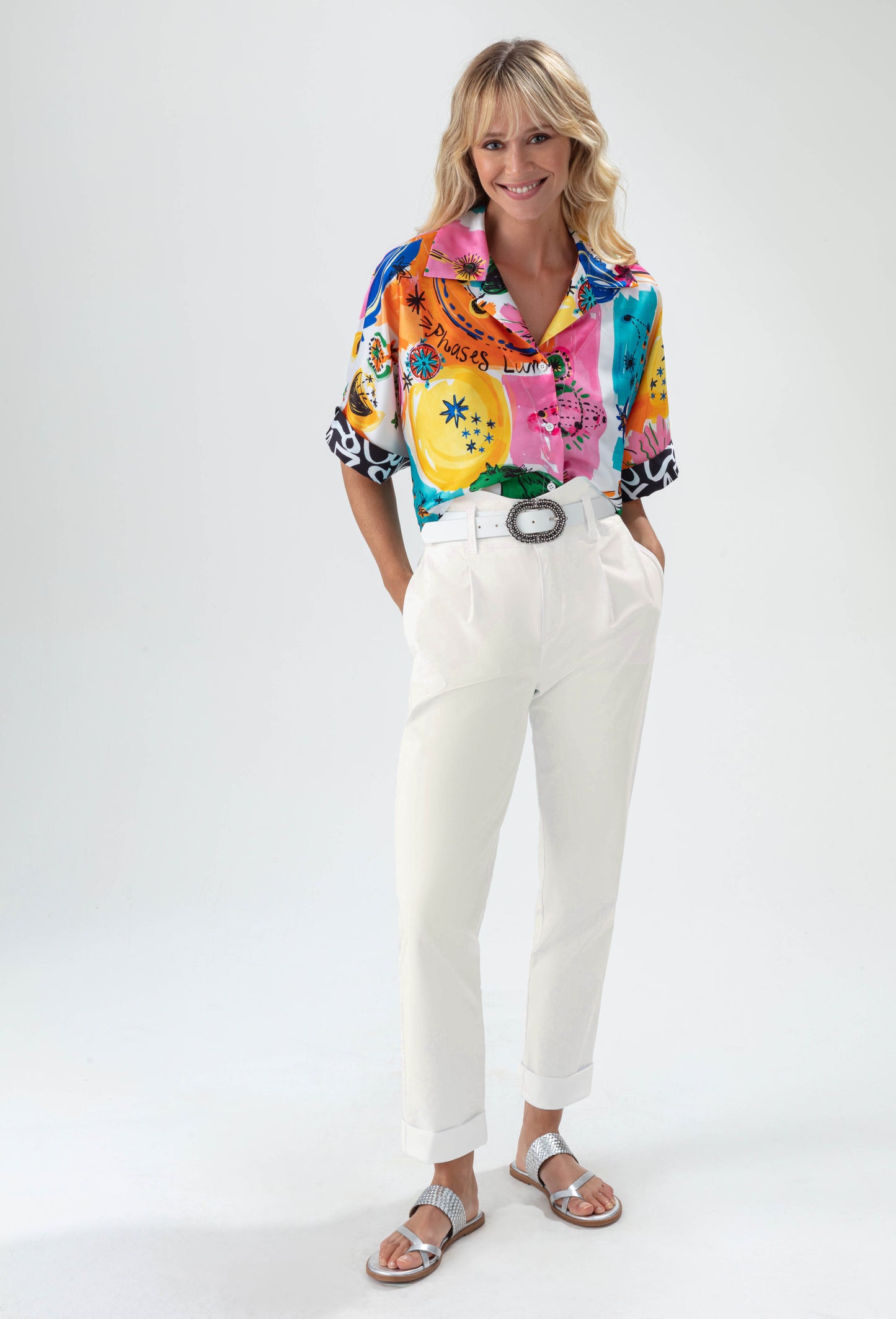 Pantalon Planète blanc en jersey technique 4