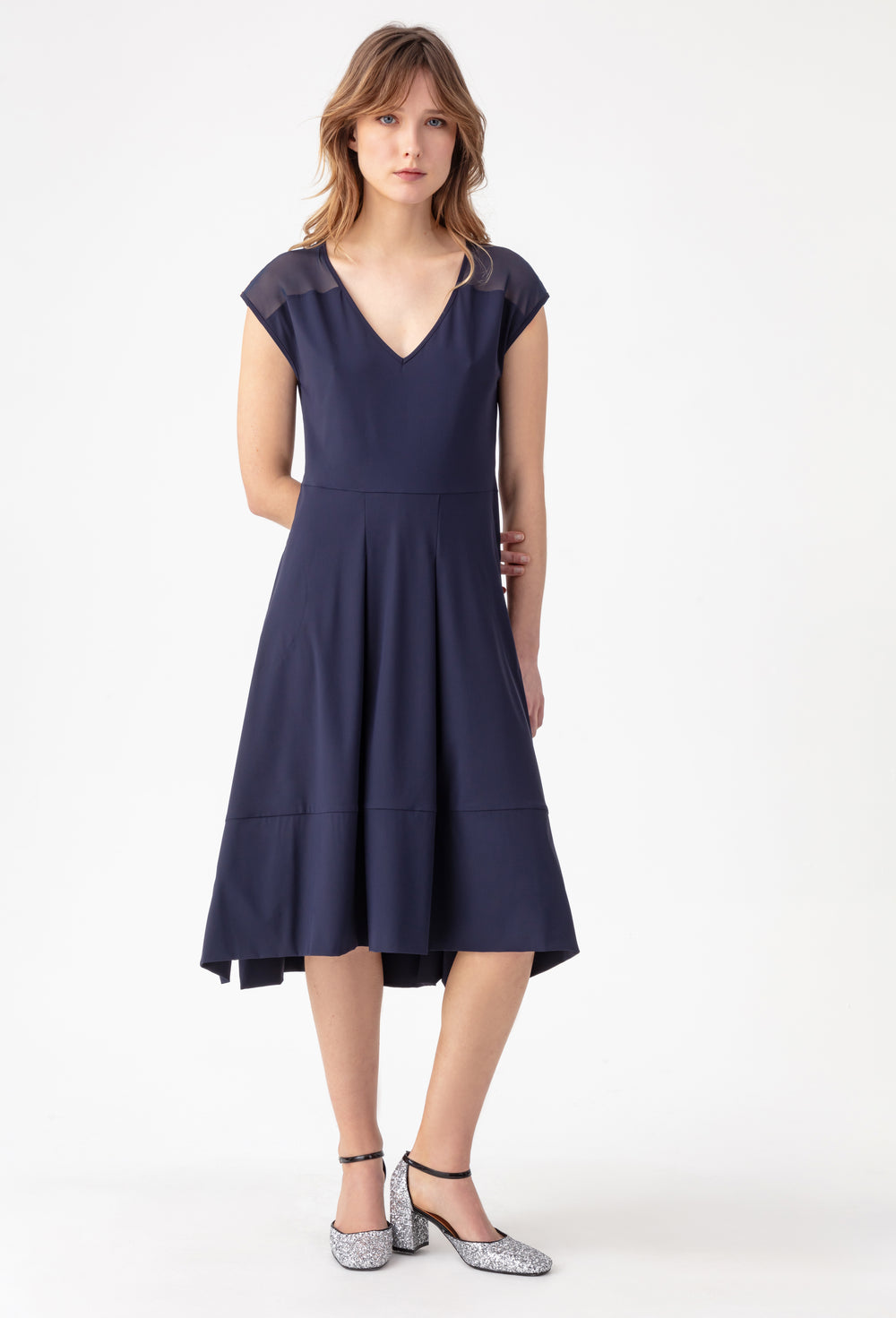 Robe Kida en jersey technique bleu marine 1