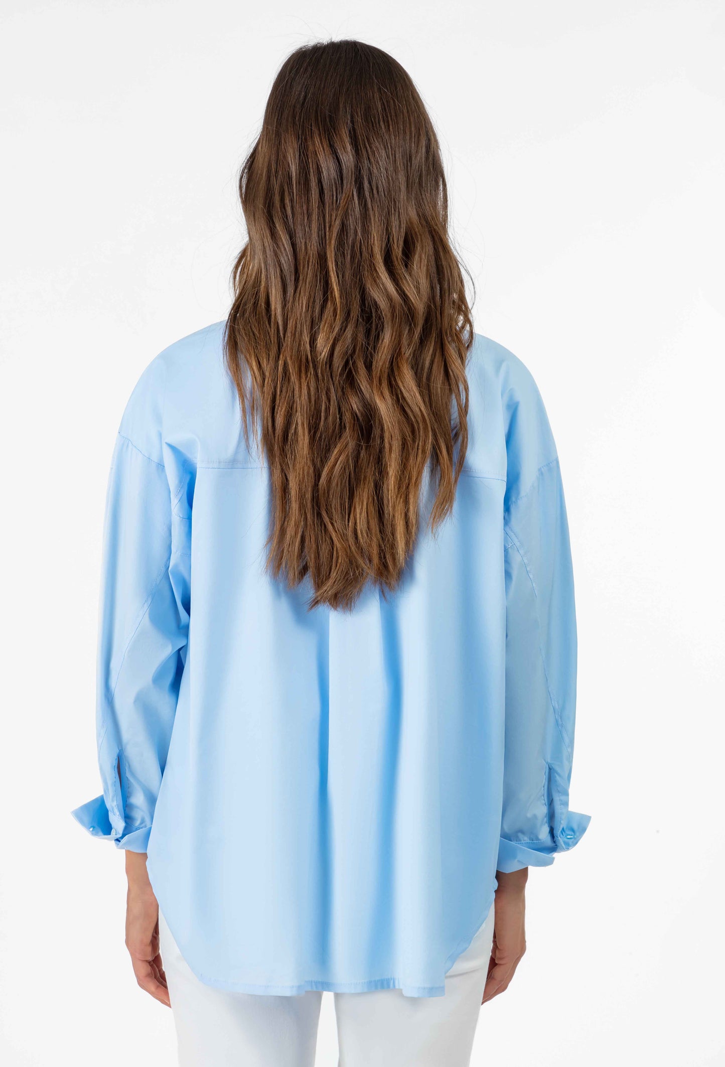Chemise oversize Charlie en coton bleu 3