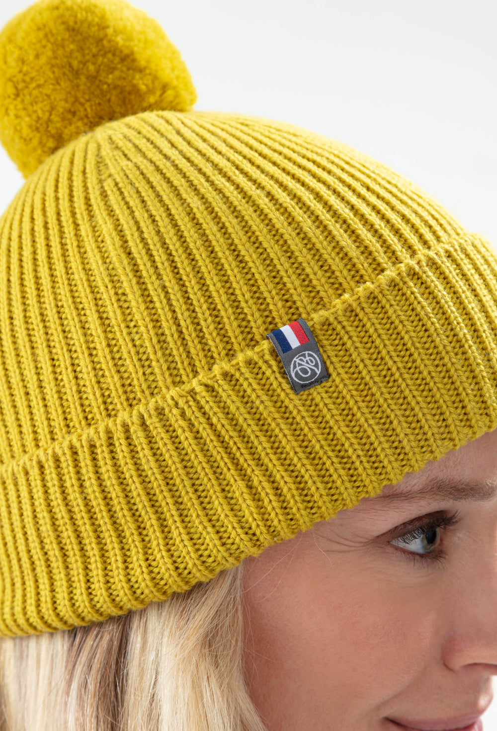 Bonnet Perrine jaune citron 100% laine 2