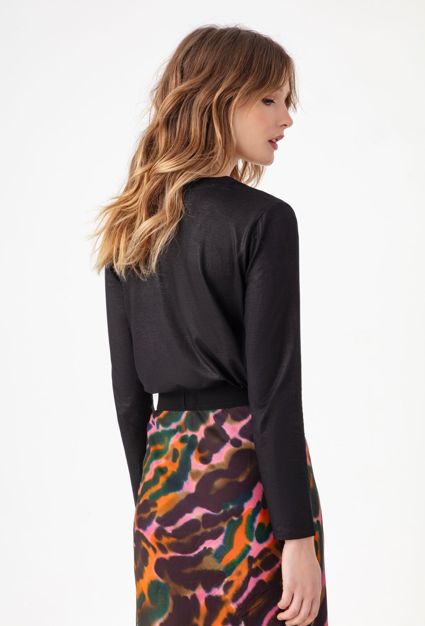 Tee-shirt Stella manches longues noir irisé 3