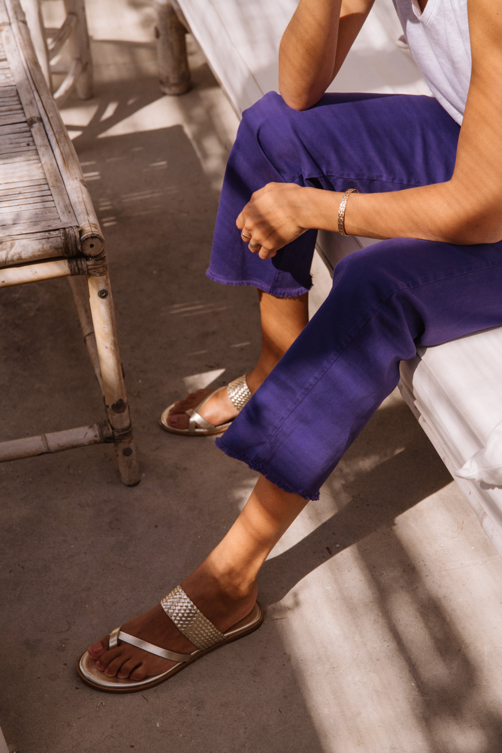 Sandales Barnabé en cuir doré 1