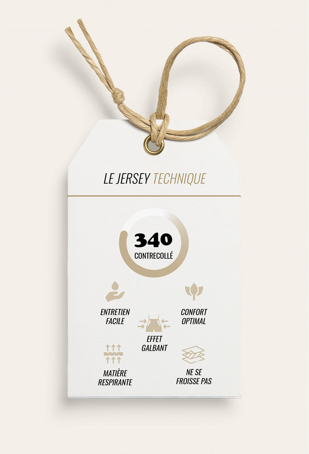 Pantalon Lyla vison en jersey technique coloris Vison 5