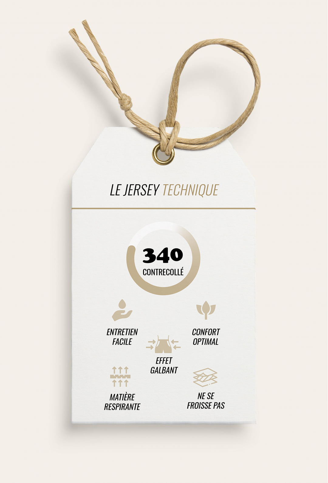 Pantalon Lyla vison en jersey technique coloris Vison 5