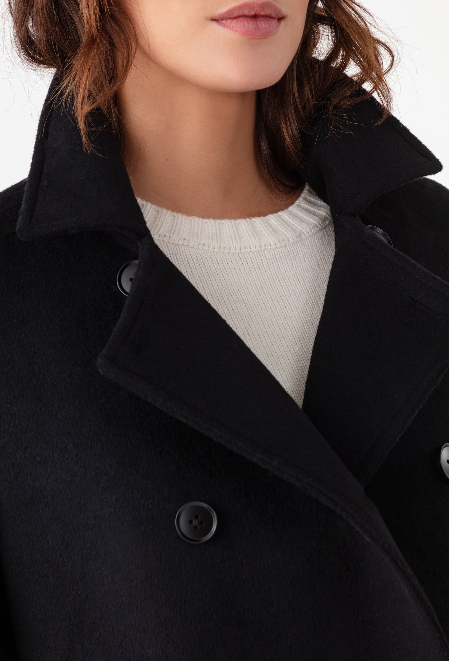 Manteau long Reem noir en laine 2